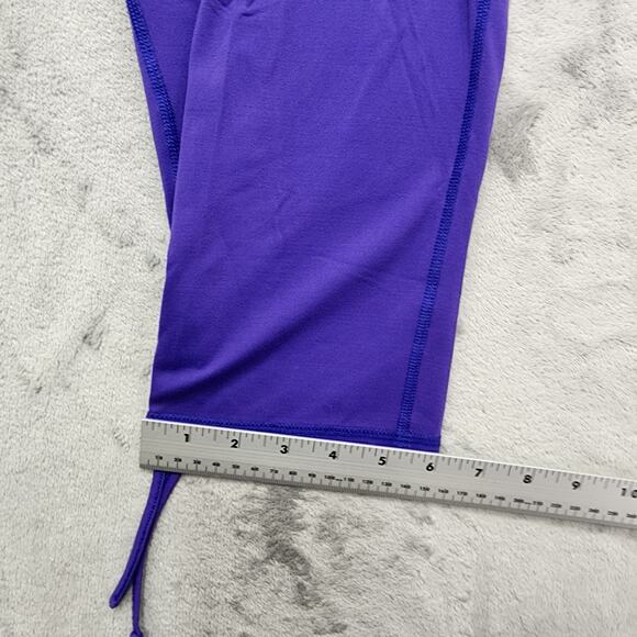 Maurices in Motions Leggings Womens L Purple Capri Ruched Tie Hem Pull On Yoga - Picture 8 of 9